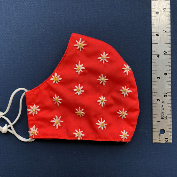 Medium Mask with Hand-Embroidered Daisies